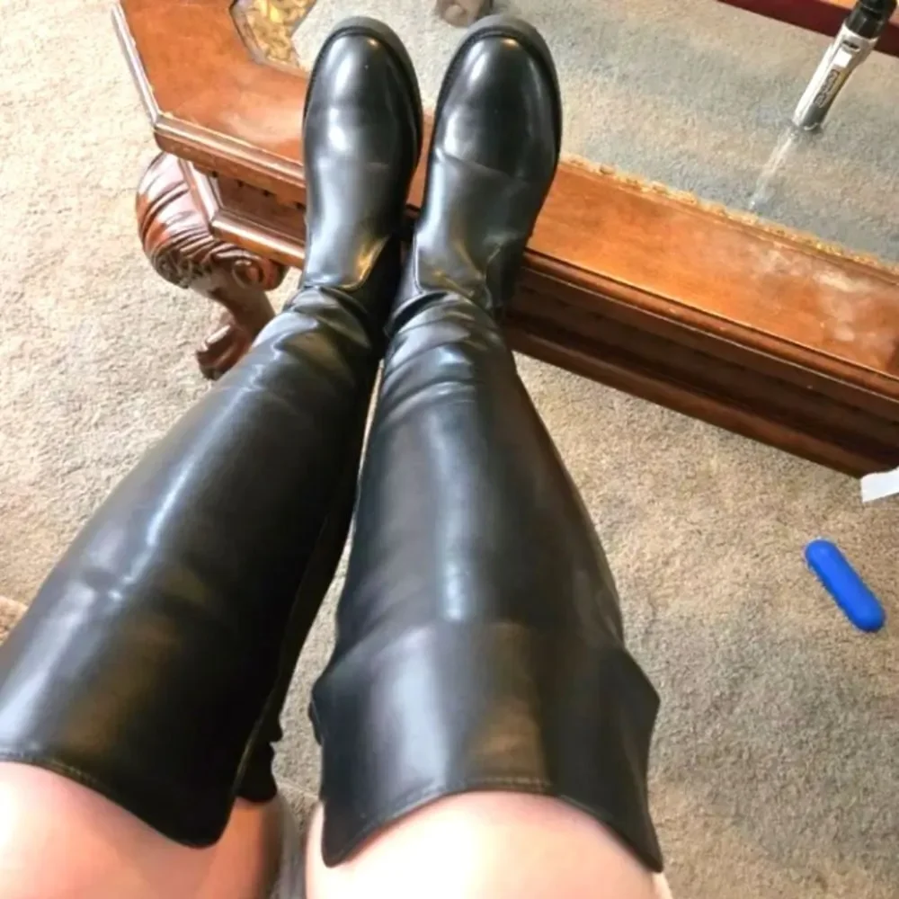 Ladies Elegant Black Over-the-Knee Boots Sz 9